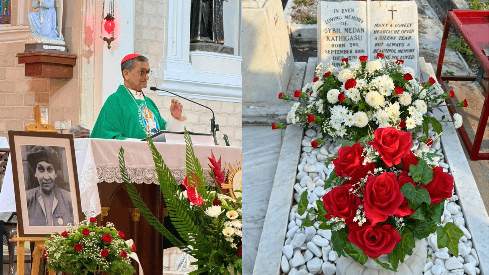 Cardinal Sebastian Francis and Malaysian Catholics gather at the Church of St. Michael to honour Sybil Kathigasu on June 6, 2026.